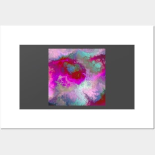 Hope and Prayers in a Pink Turquoise and Magenta Mist Posters and Art